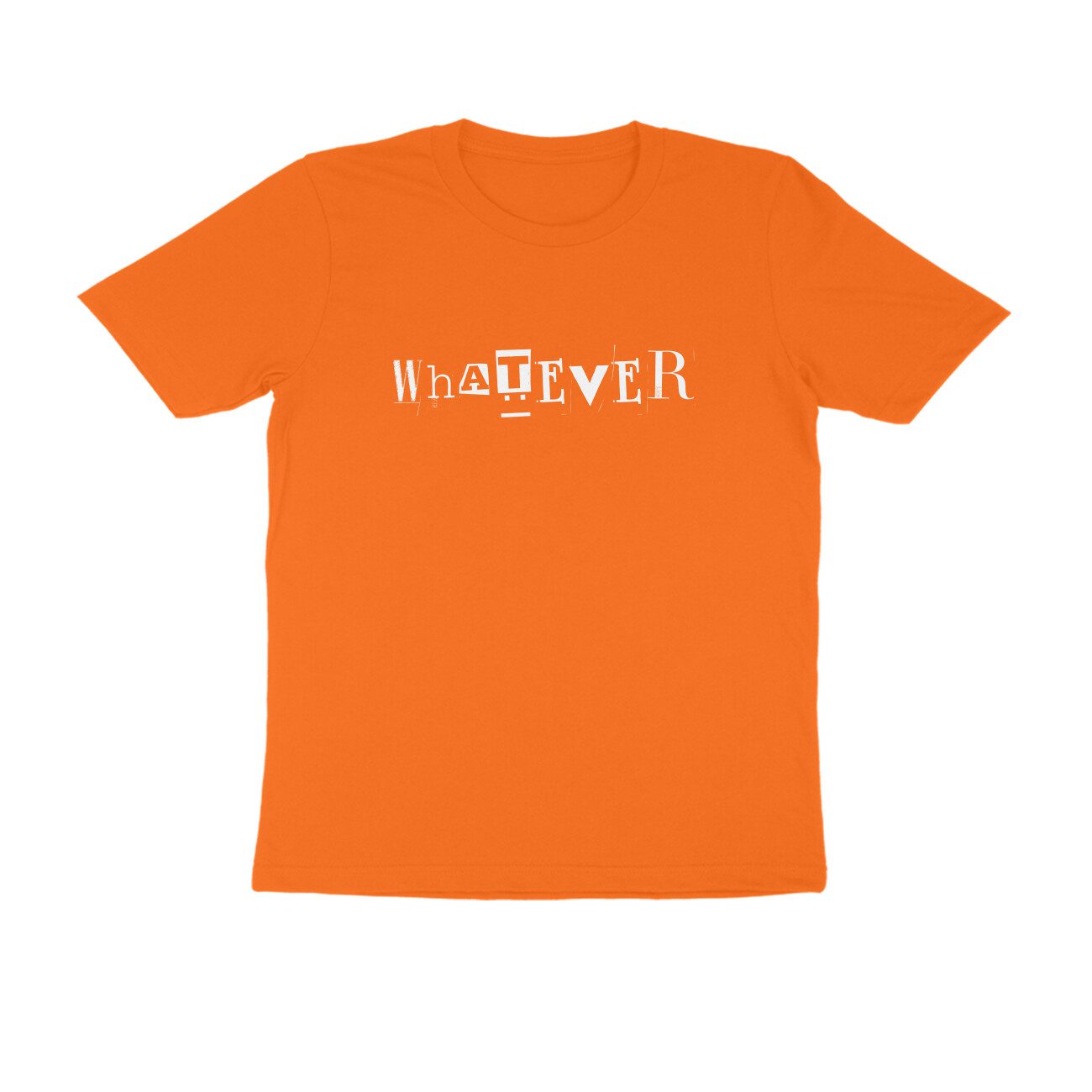 Men's Orange Whatever Graphic Printed T-shirt - Printed Cave