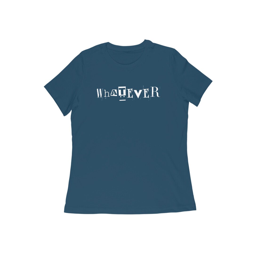 Women's Navy Blue Whatever Graphic Printed T-shirt - Printed Cave