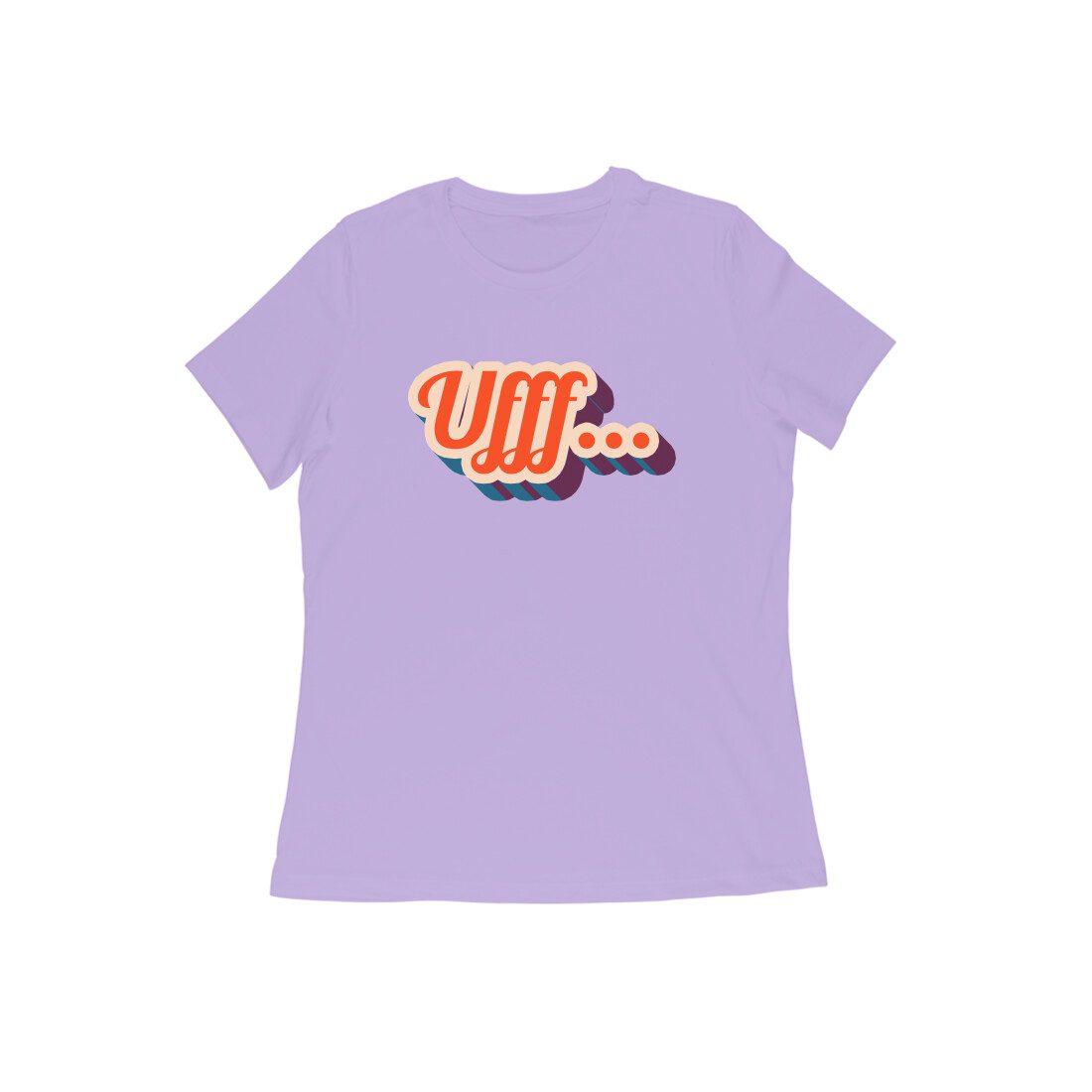 Women's Iris Lavender Ufff Graphic Printed T-shirt - Printed Cave