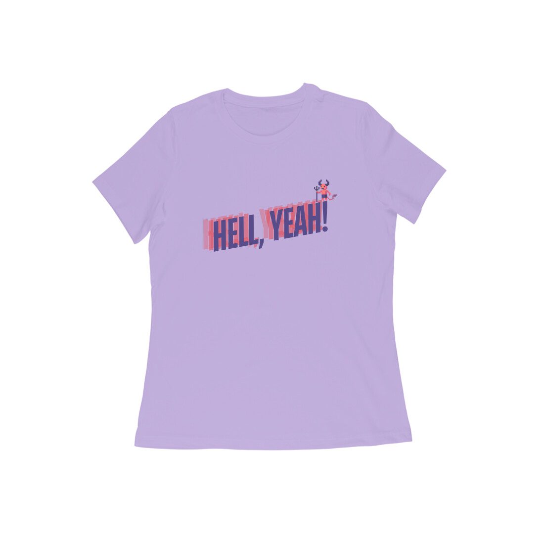 Women's Iris Lavender Hell Yeah Graphic Printed T-shirt - Printed Cave