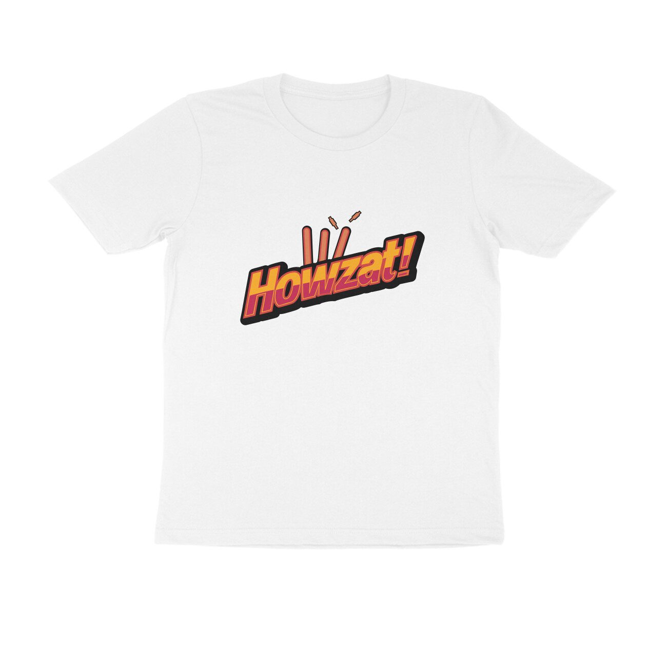 Men's White Howzat Graphic Printed T-shirt - Printed Cave