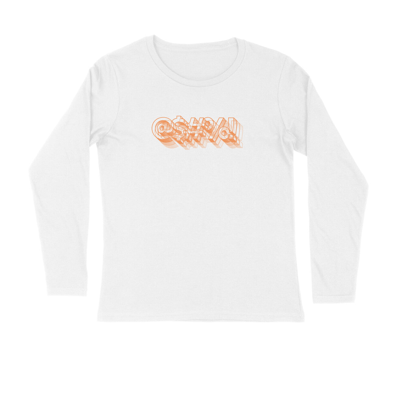 Men's White Curse Graphic Printed Full Sleeve T-shirt - Printed Cave