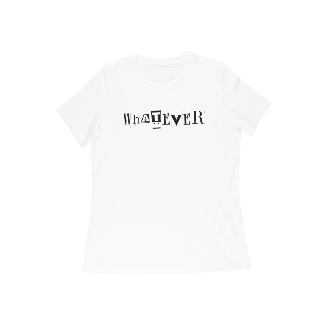 Women's White Whatever Graphic Printed T-shirt - Printed Cave