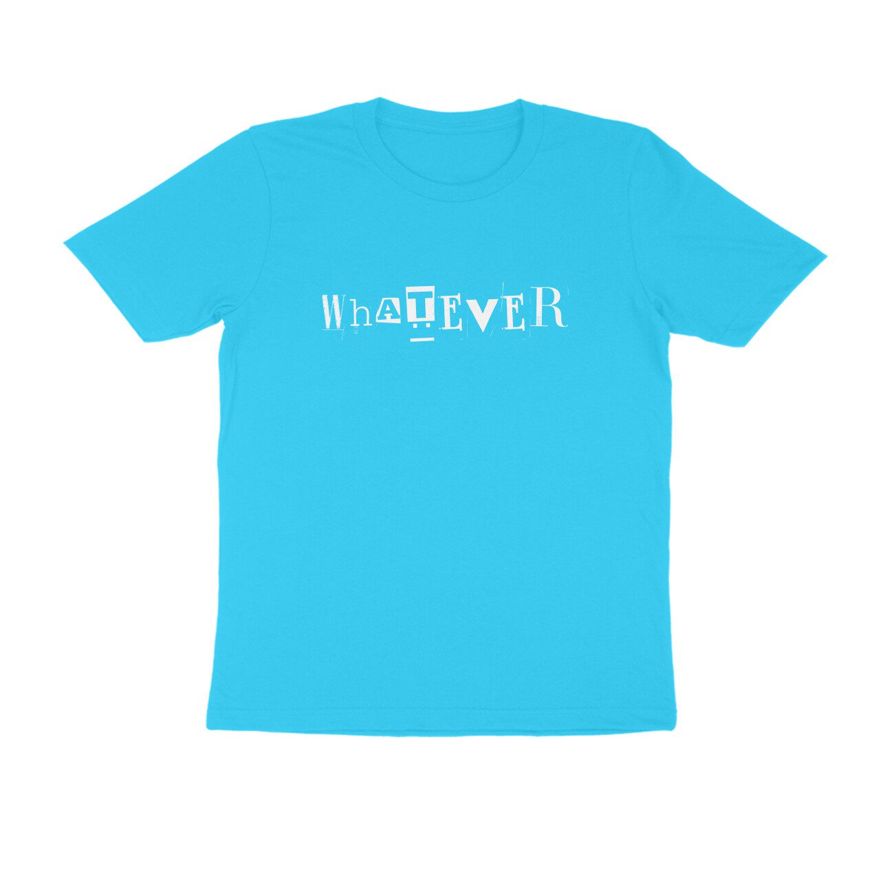 Men's Sky Blue Whatever Graphic Printed T-shirt - Printed Cave