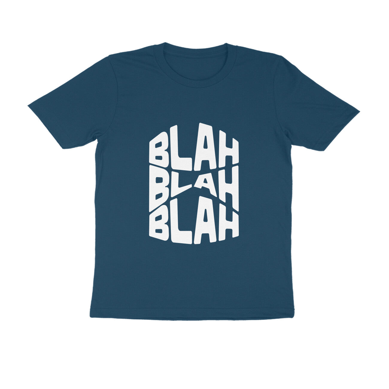 Men's Navy Blue Blah Blah Blah Graphic Printed T-shirt - Printed Cave