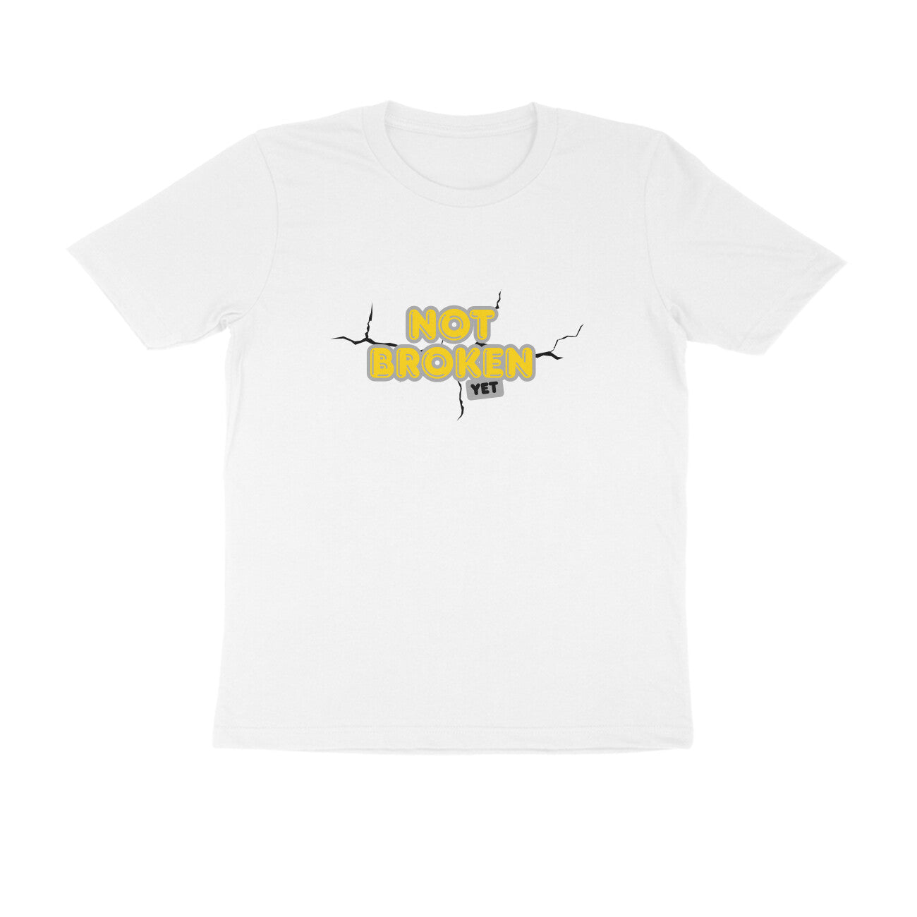 Men's White Not Broken Yet Graphic Printed T-shirt - Printed Cave