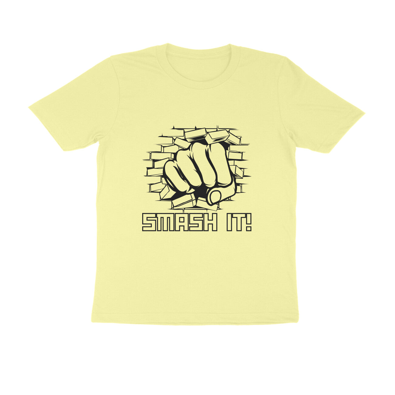 Men's Yellow Smash It Graphic Printed T-shirt - Printed Cave