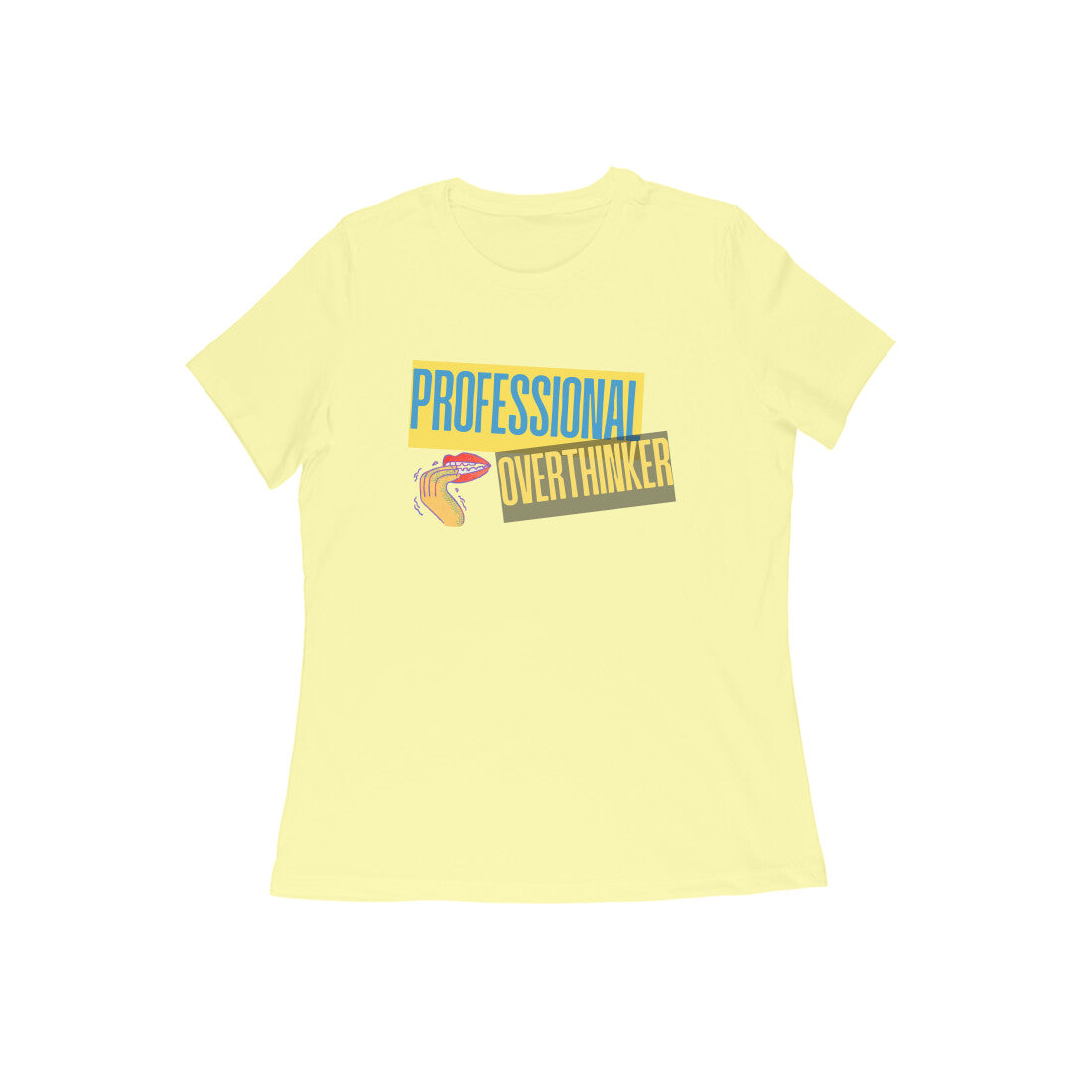 Women's Yellow Professional Overthinker Graphic Printed T-shirt - Printed Cave