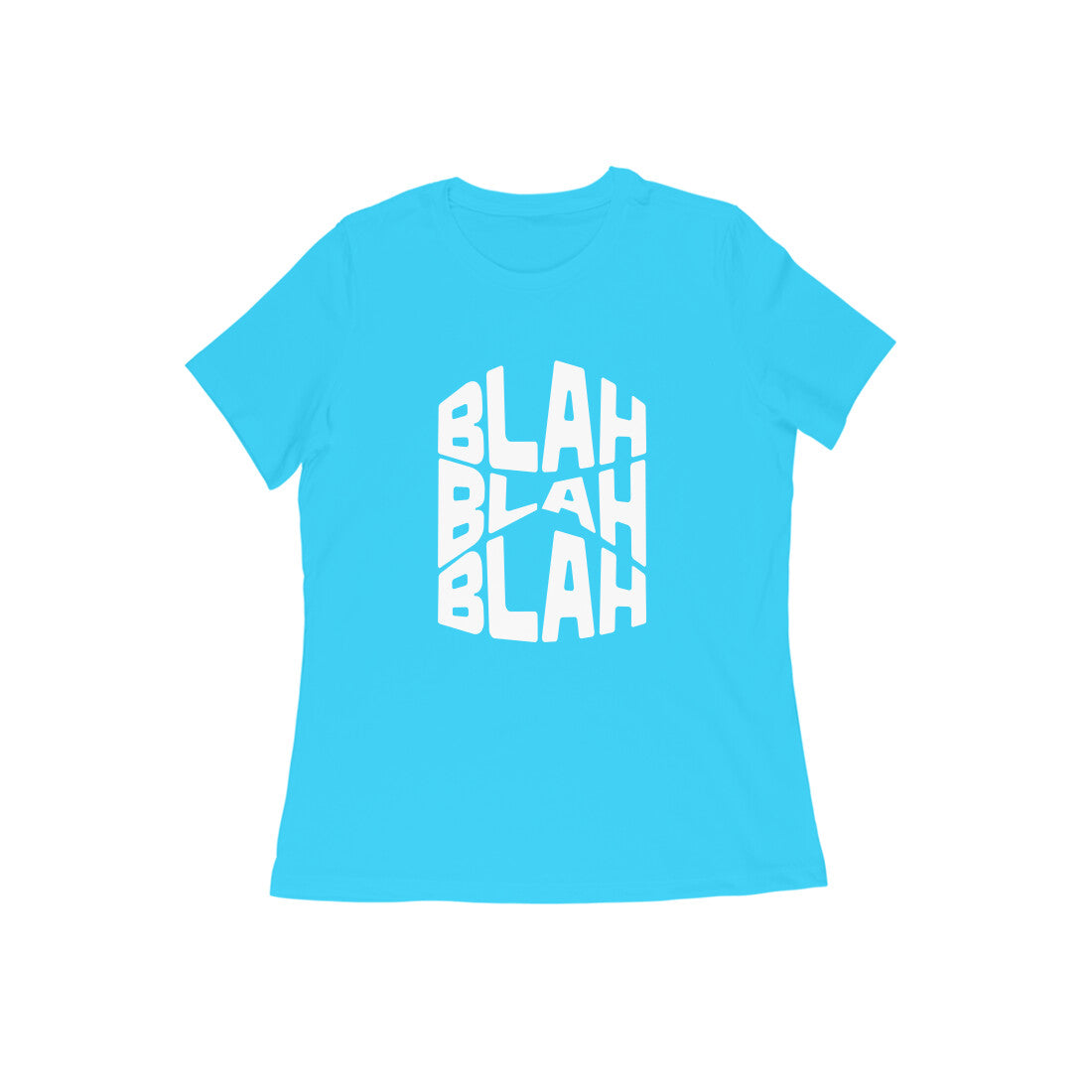 Women's Sky Blue Blah Blah Blah Graphic Printed T-shirt - Printed Cave