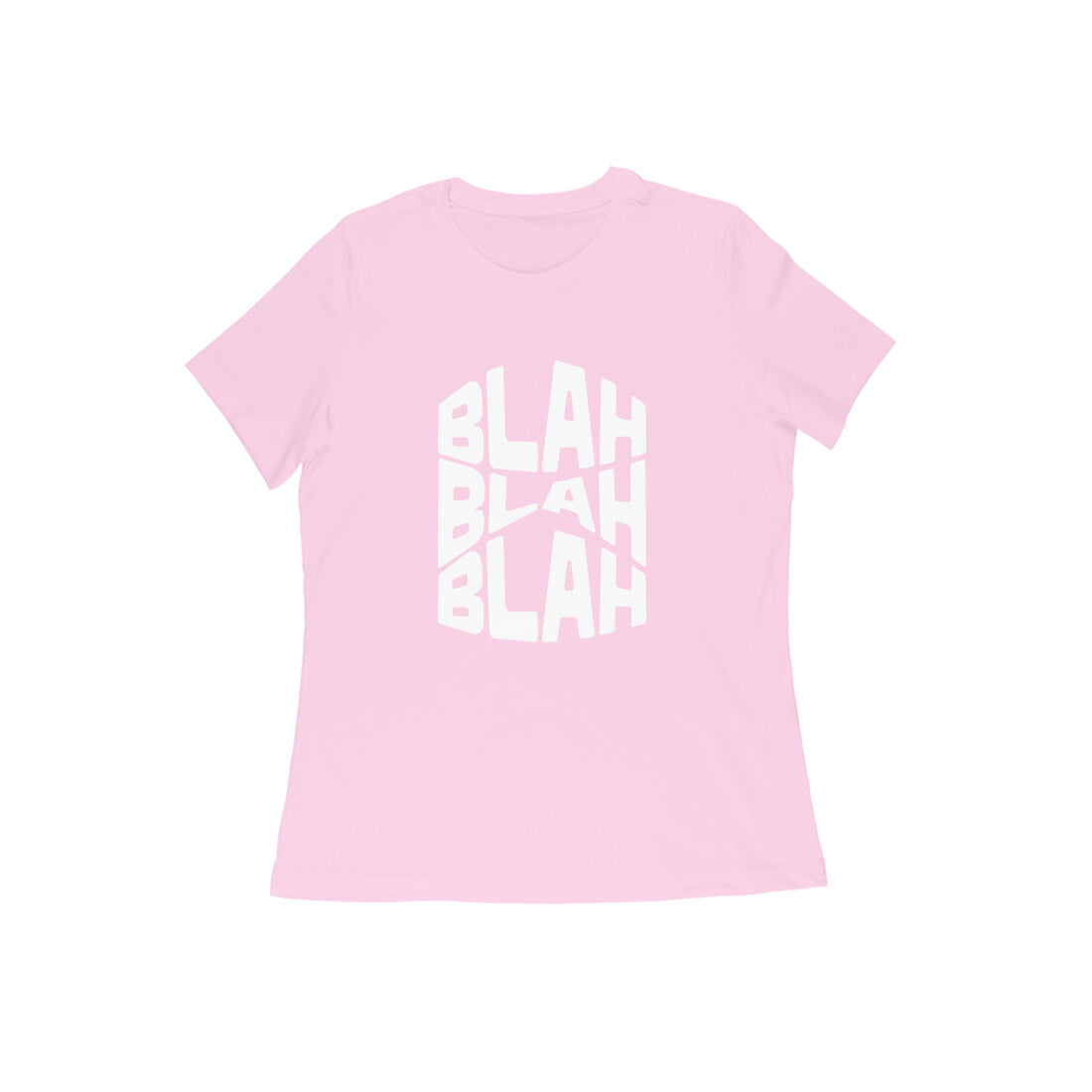 Women's Light Pink Blah Blah Blah Graphic Printed T-shirt - Printed Cave