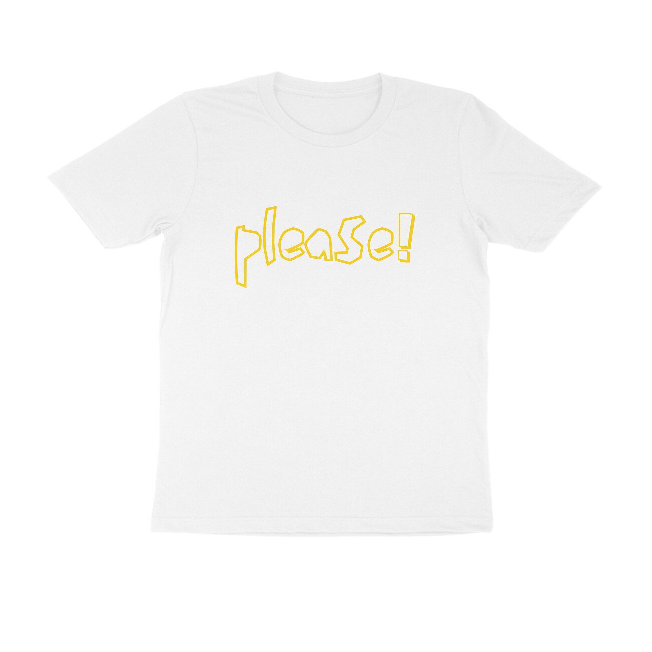 Men's White Please Graphic Printed T-shirt - Printed Cave