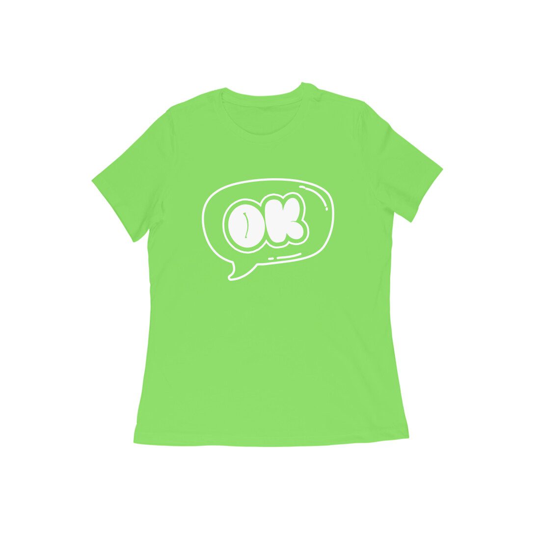 Women's Green OK Graphic Printed T-shirt - Printed Cave