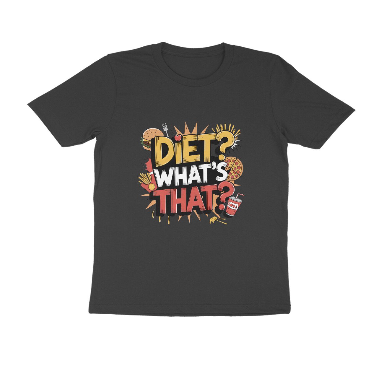 Men's Black Diet What's That Graphic Printed T-shirt - Printed Cave