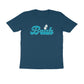 Men's Navy Blue Bruh Graphic Printed T-shirt - Printed Cave