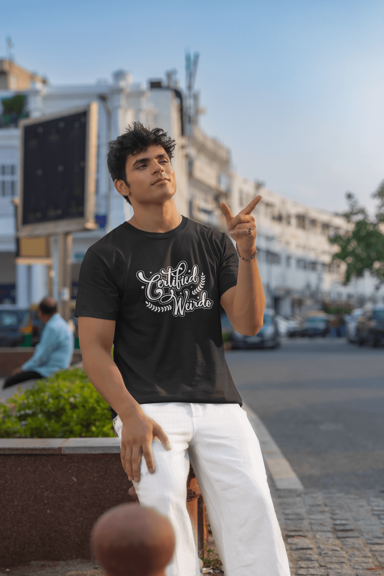 Men's Black Certified Weirdo Graphic Printed T-shirt - Printed Cave