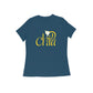 Women's Navy Blue Chill Graphic Printed T-shirt - Printed Cave