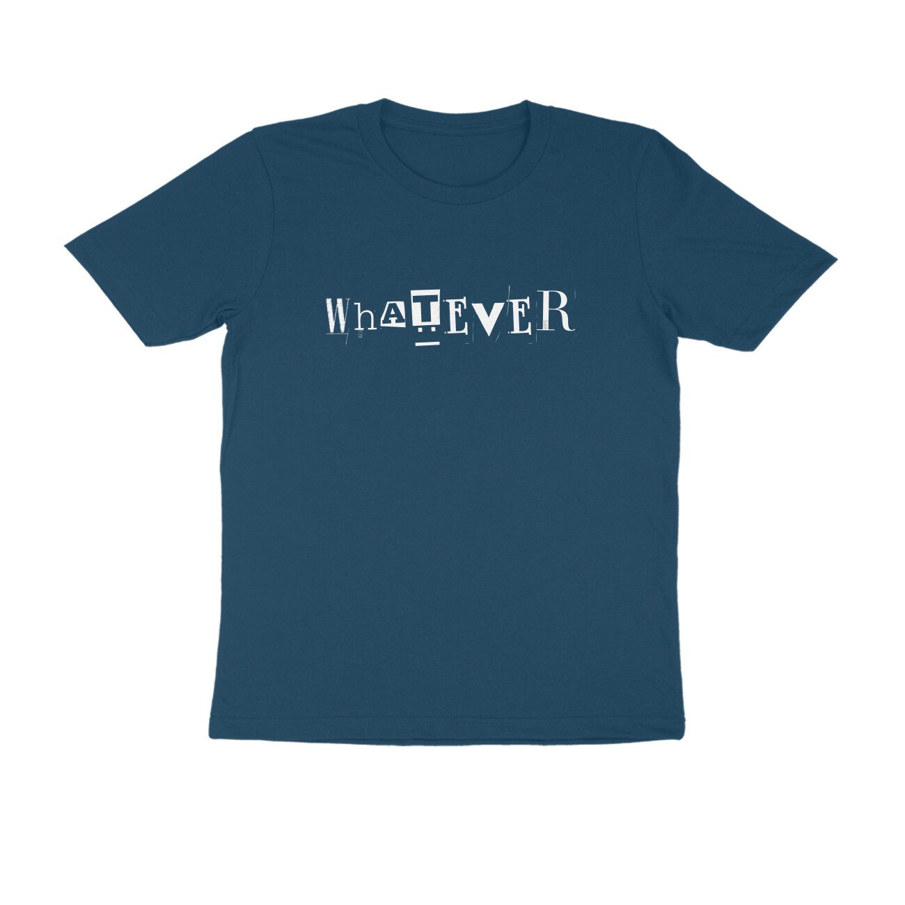 Men's Navy Blue Whatever Graphic Printed T-shirt - Printed Cave