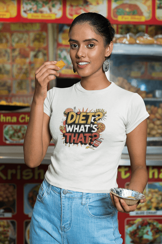 Women's White Diet What's That Graphic Printed T-shirt - Printed Cave