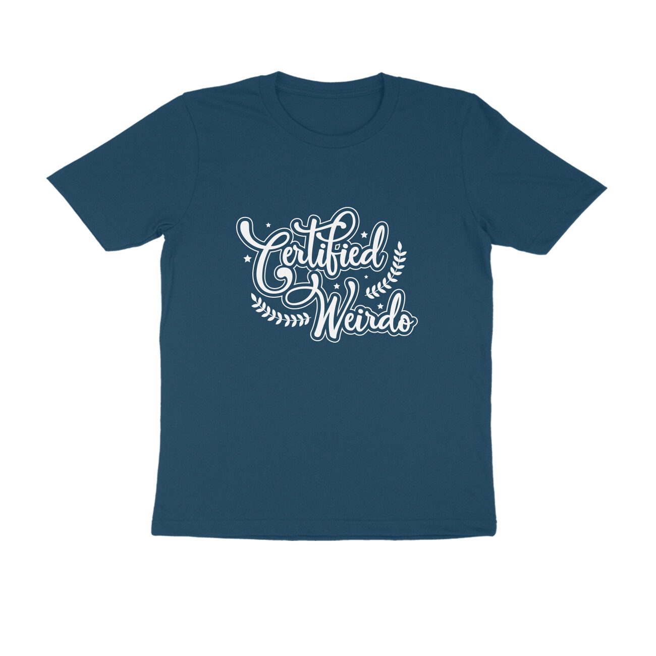 Men's Navy Blue Certified Weirdo Graphic Printed T-shirt - Printed Cave