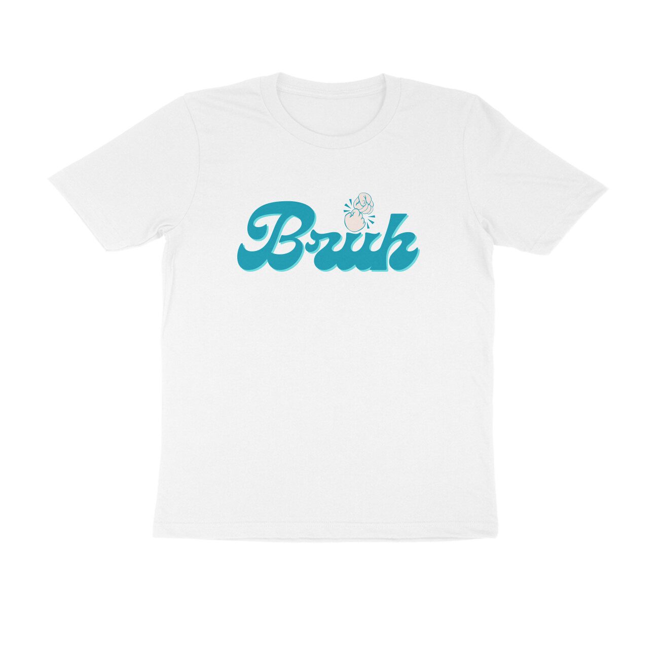Men's White Bruh Graphic Printed T-shirt - Printed Cave
