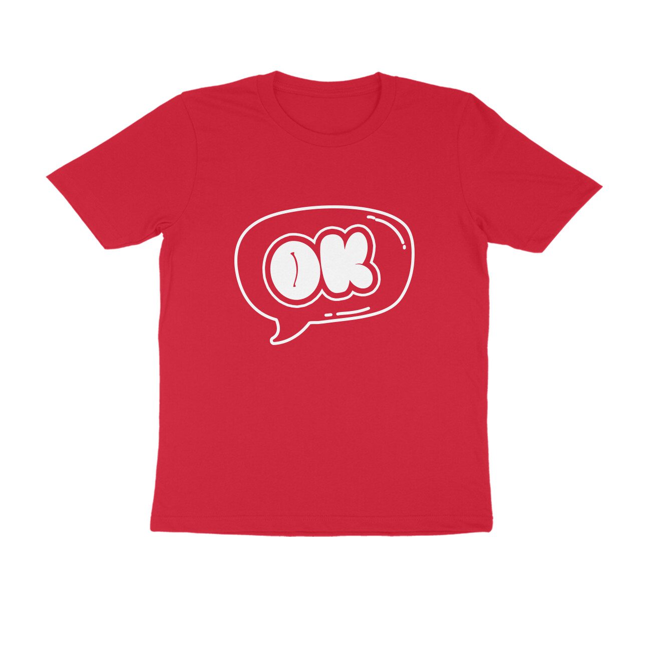 Men's Red OK Graphic Printed T-shirt - Printed Cave