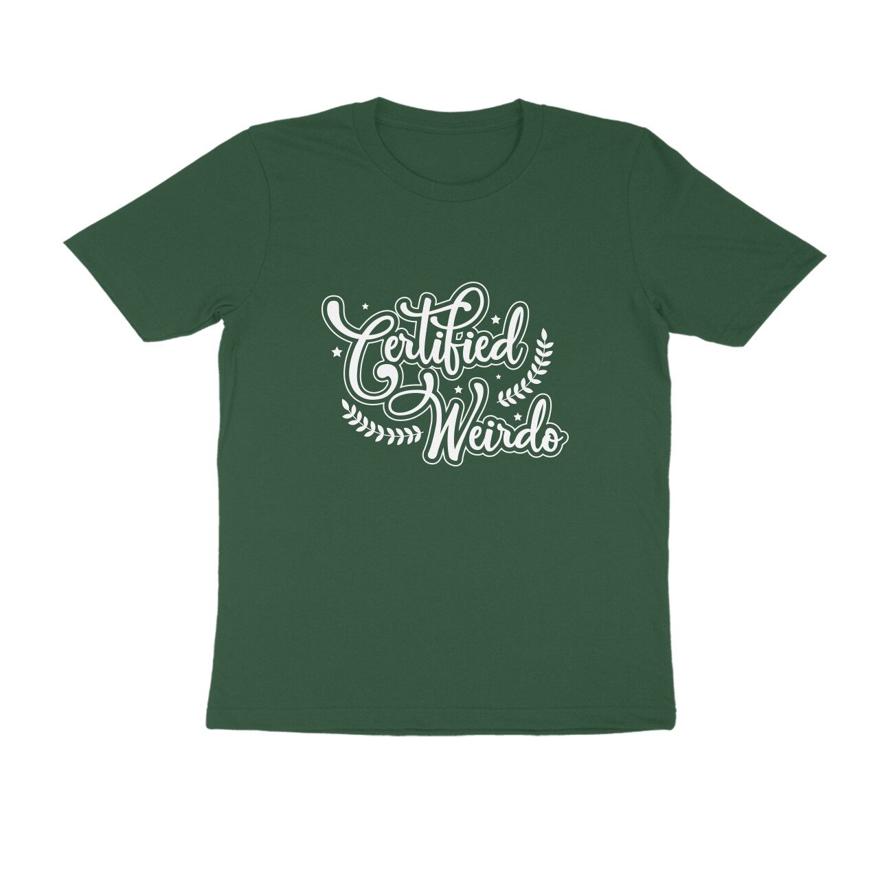 Men's Olive Green Certified Weirdo Graphic Printed T-shirt - Printed Cave