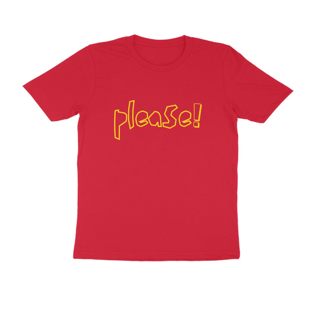 Men's Red Please Graphic Printed T-shirt - Printed Cave