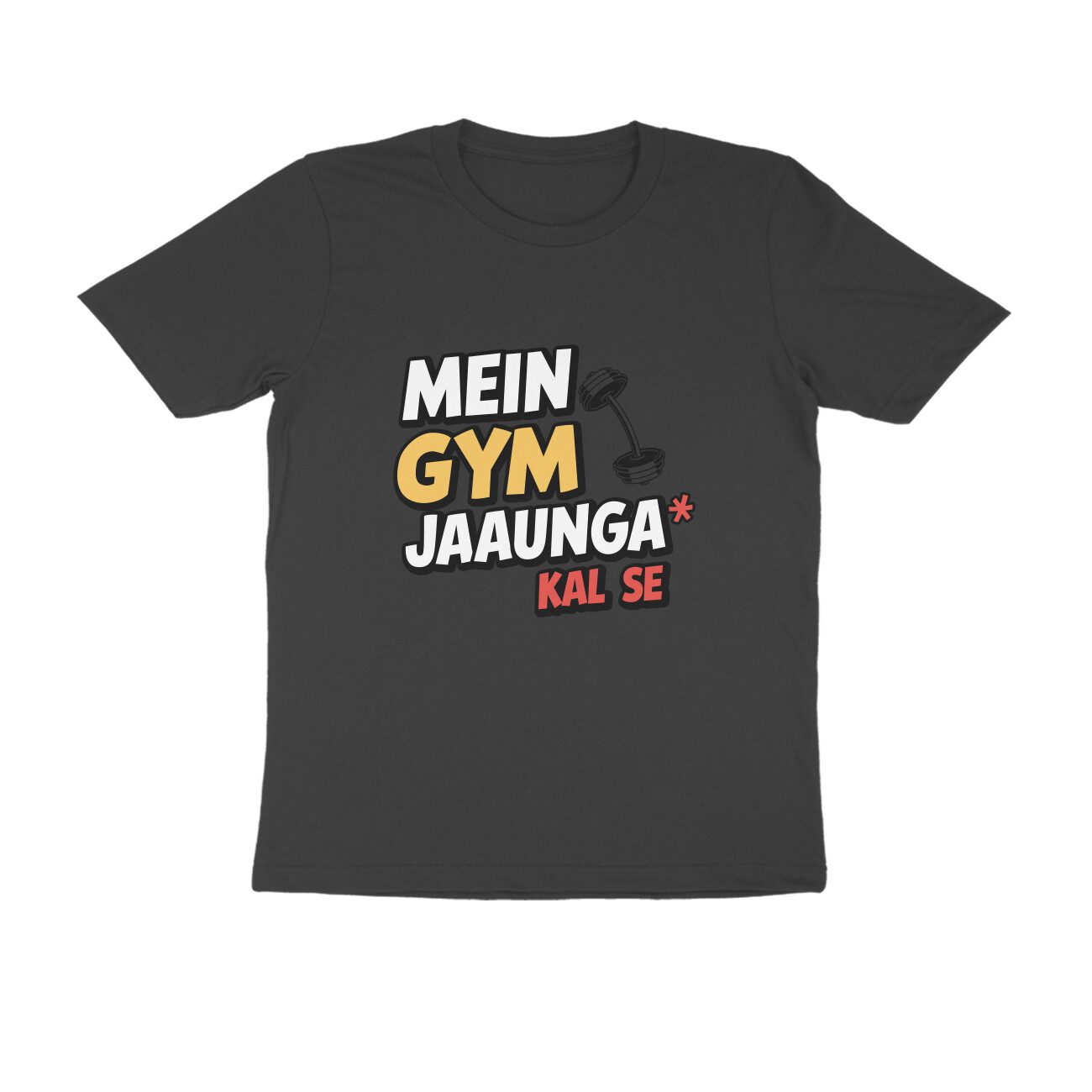 Men's Black Mein Gym Jaaunga Kal Se Graphic Printed T-shirt - Printed Cave