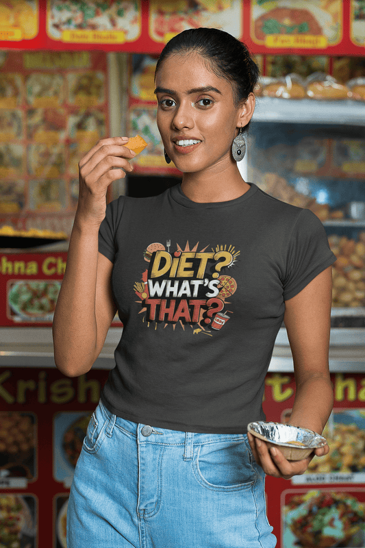 Women's Black Diet What's That Graphic Printed T-shirt - Printed Cave