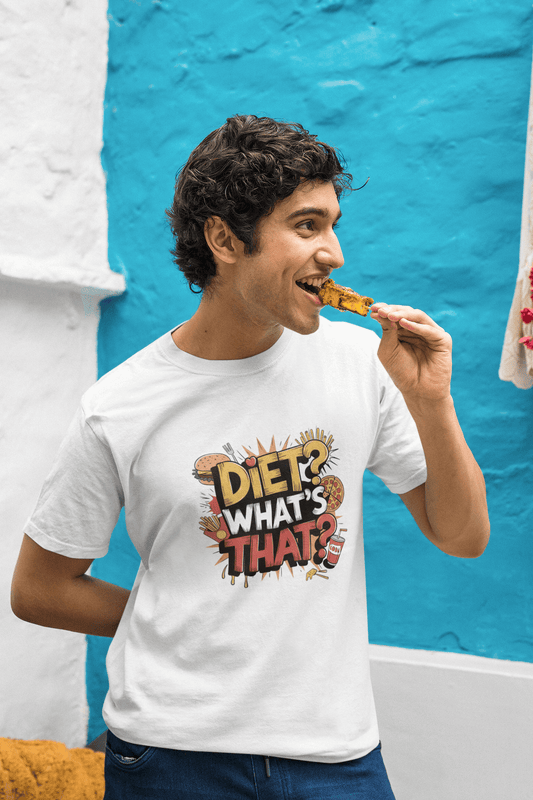 Men's White Diet What's That Graphic Printed T-shirt - Printed Cave