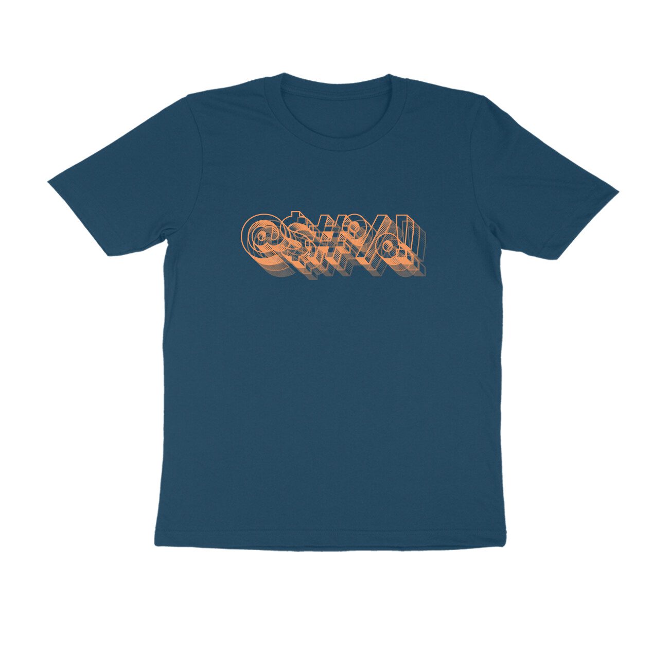 Men's Navy Blue Curse Graphic Printed T-shirt - Printed Cave