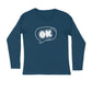 Men's Navy Blue OK Graphic Printed Full Sleeve T-shirt - Printed Cave