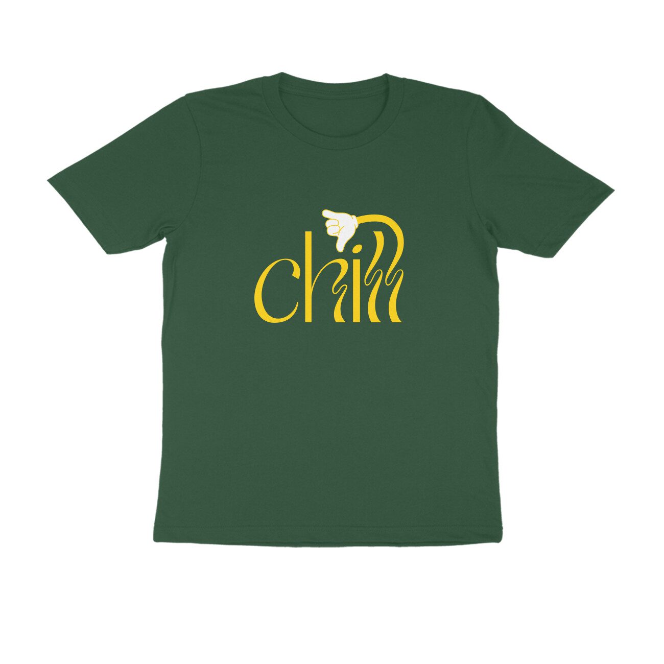Men's Olive Green Chill Graphic Printed T-shirt - Printed Cave