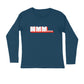 Men's Navy Blue Hmm Graphic Printed Full Sleeve T-shirt - Printed Cave