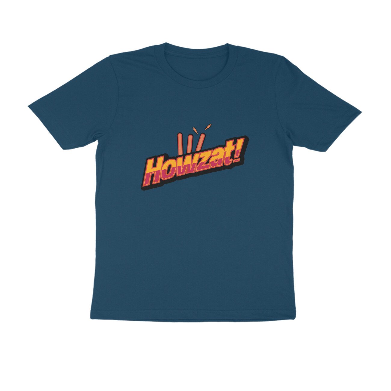 Men's Navy Blue Howzat Graphic Printed T-shirt - Printed Cave