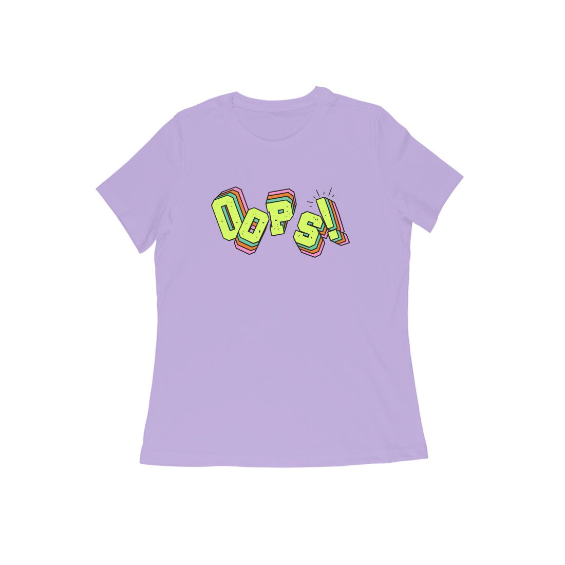 Women's Iris Lavender Oops Graphic Printed T-shirt - Printed Cave