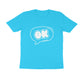 Men's Sky Blue OK Graphic Printed T-shirt - Printed Cave