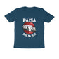 Men's Navy Blue Paisa Bolta Hai Graphic Printed T-shirt - Printed Cave