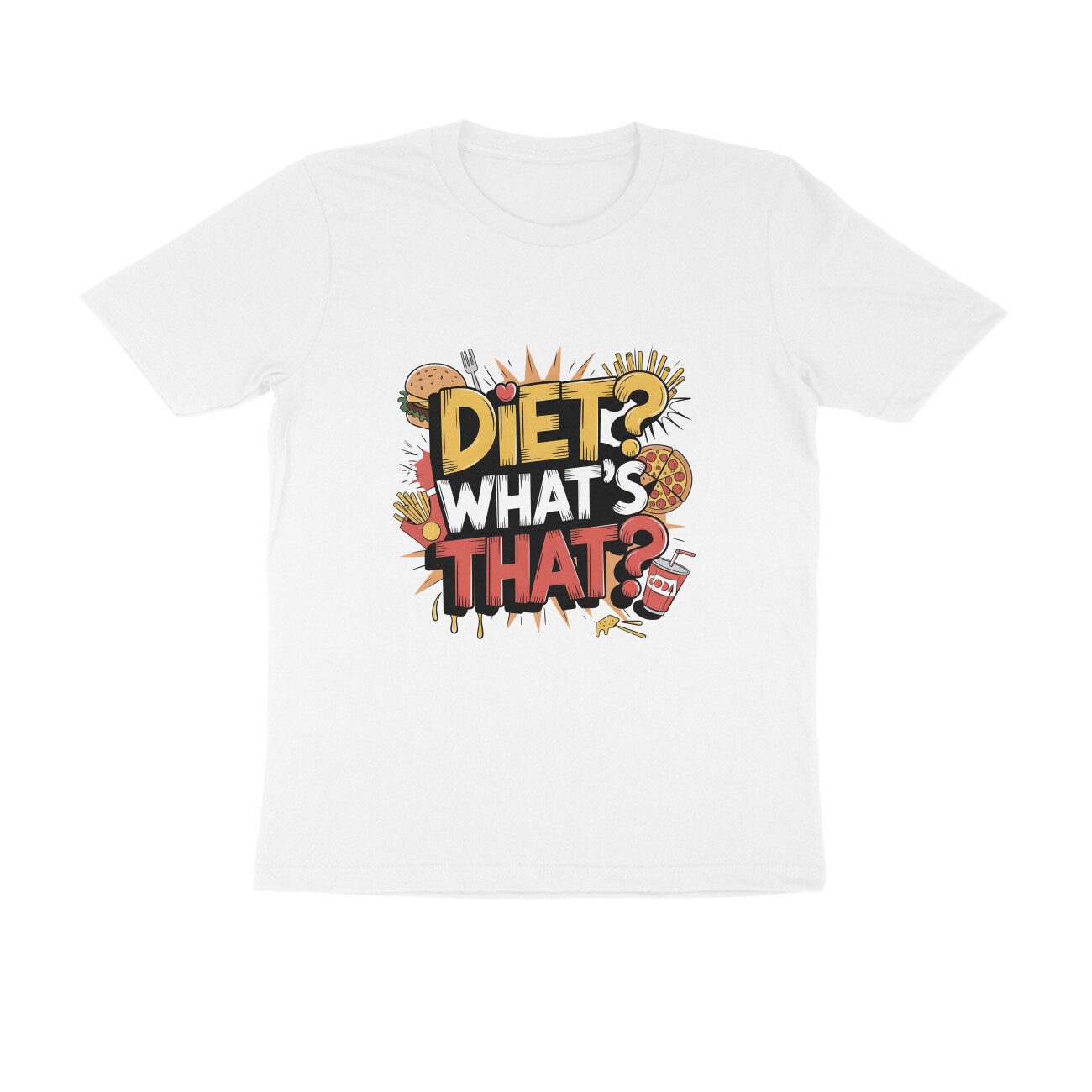 Men's White Diet What's That Graphic Printed T-shirt - Printed Cave