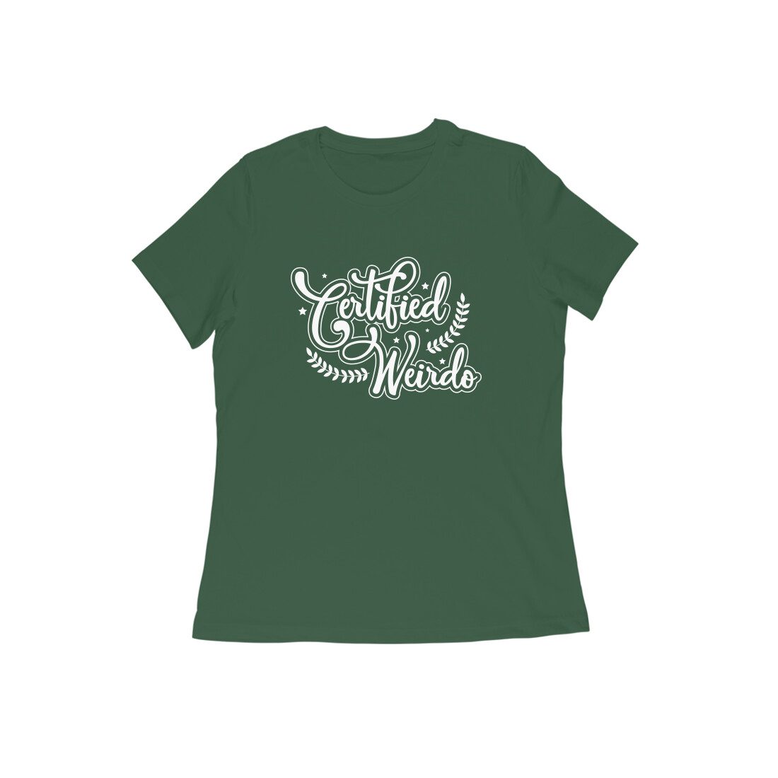 Women's Olive Green Certified Weirdo Graphic Printed T-shirt - Printed Cave