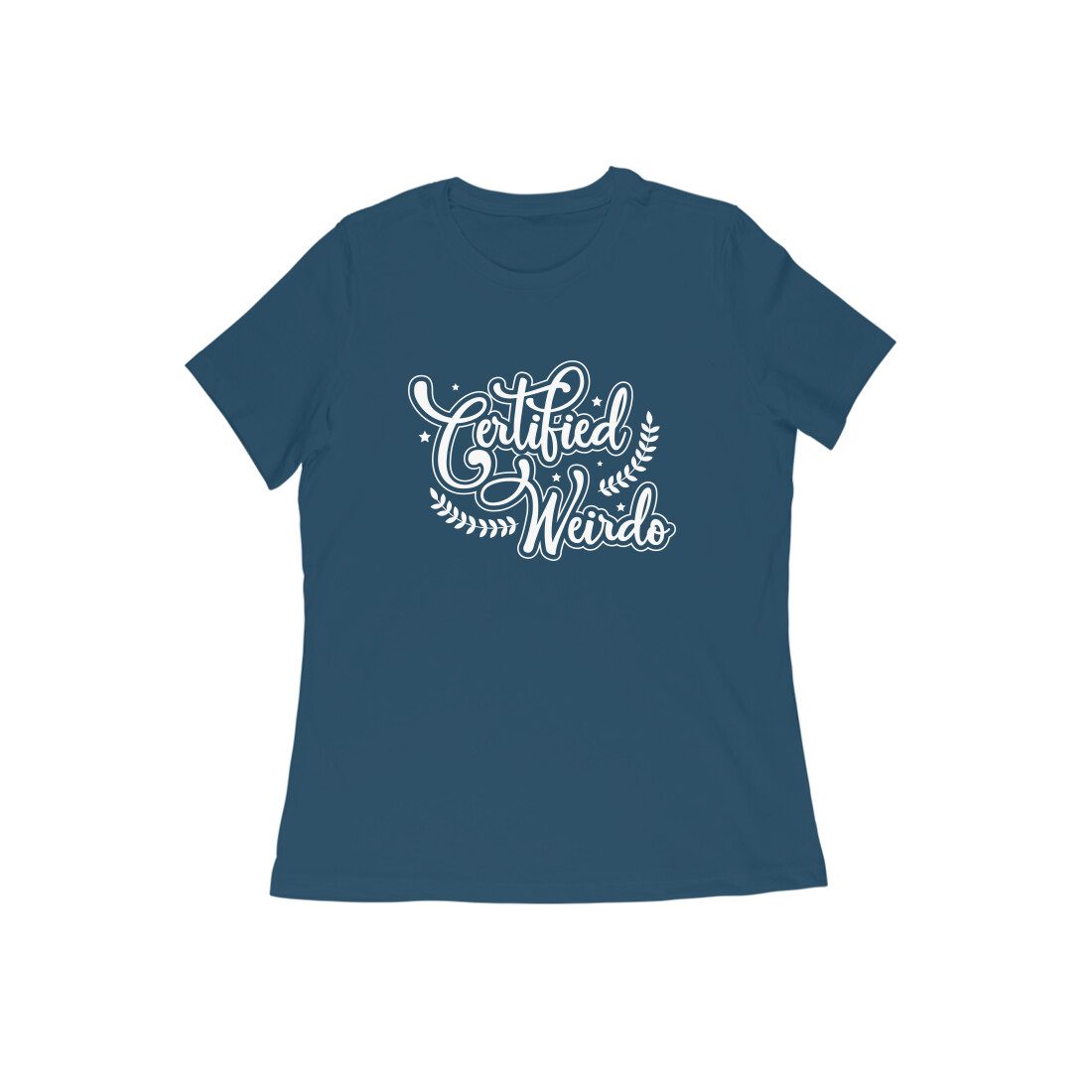 Women's Navy Blue Certified Weirdo Graphic Printed T-shirt - Printed Cave