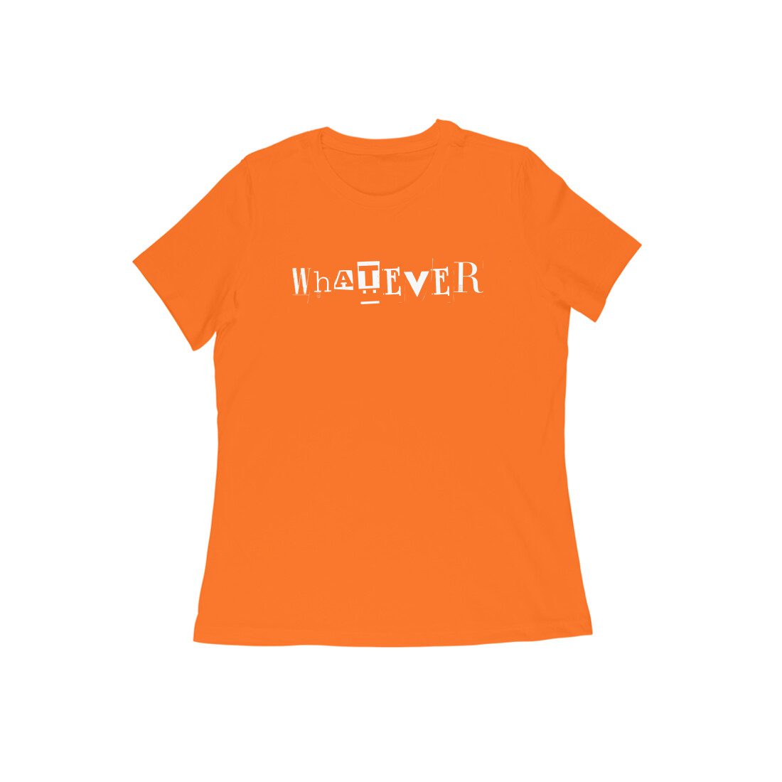 Women's Orange Whatever Graphic Printed T-shirt - Printed Cave