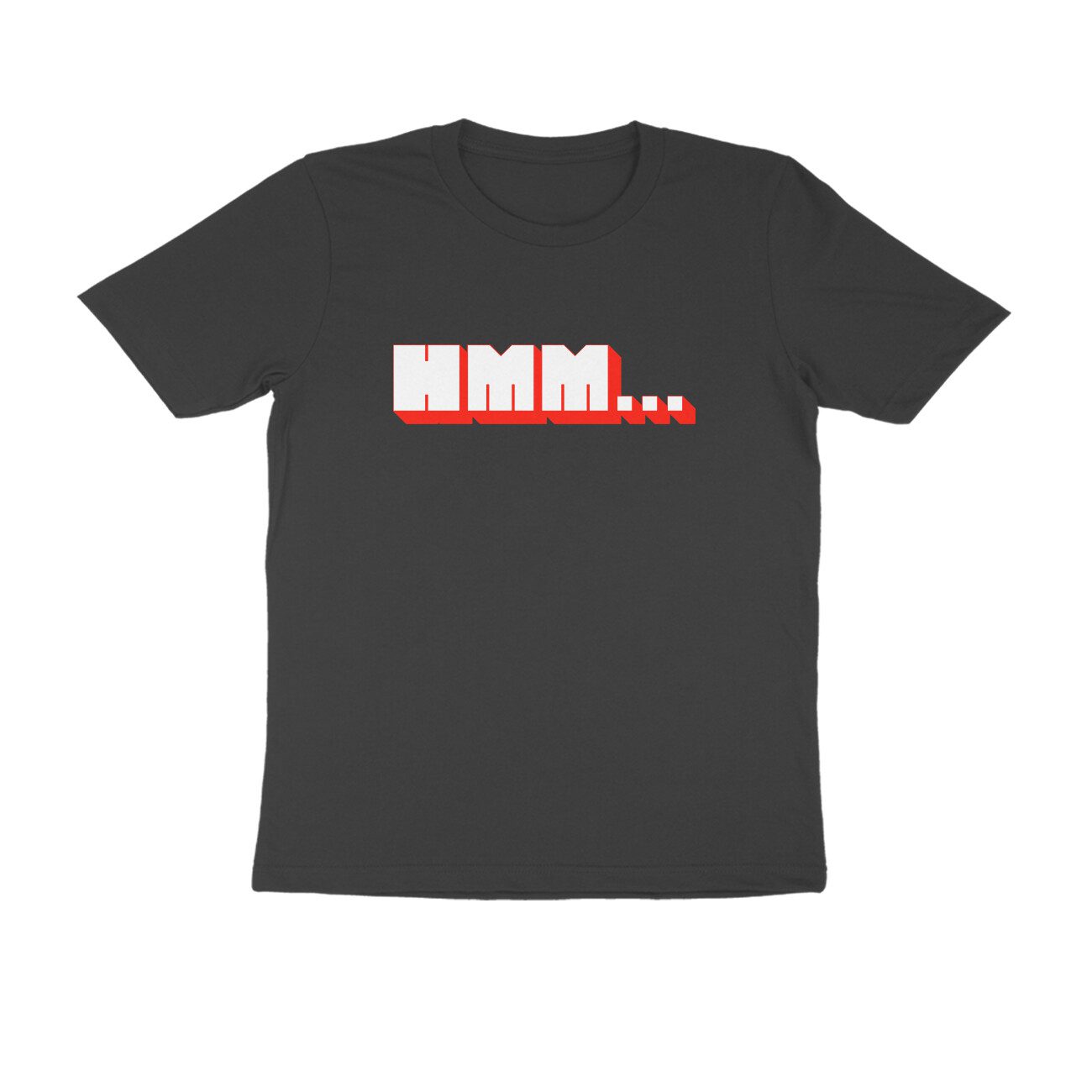 Men's Black Hmm Graphic Printed T-shirt - Printed Cave