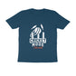 Men's Navy Blue Cricket Mode Activated Graphic Printed T-shirt - Printed Cave