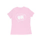 Women's Light Pink OK Graphic Printed T-shirt - Printed Cave
