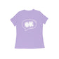 Women's Iris Lavender OK Graphic Printed T-shirt - Printed Cave