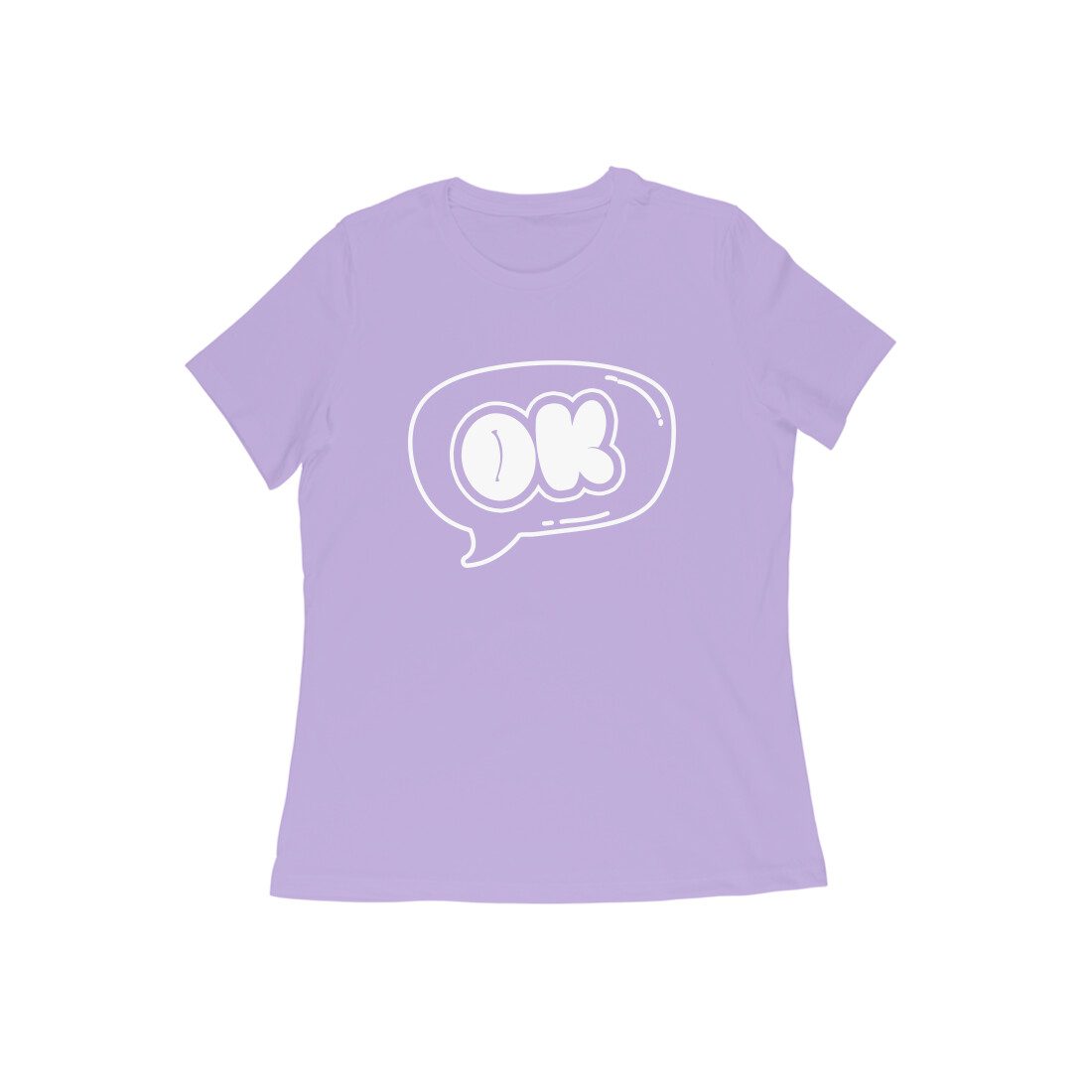Women's Iris Lavender OK Graphic Printed T-shirt - Printed Cave