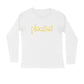 Men's White Please Graphic Printed Full Sleeve T-shirt - Printed Cave