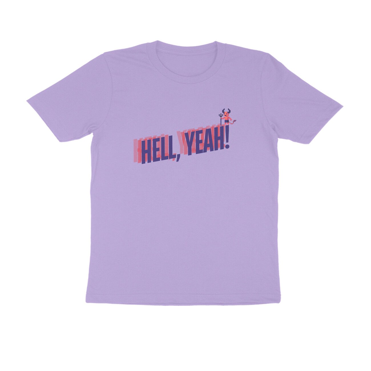 Men's Iris Lavender Hell Yeah Graphic Printed T-shirt - Printed Cave