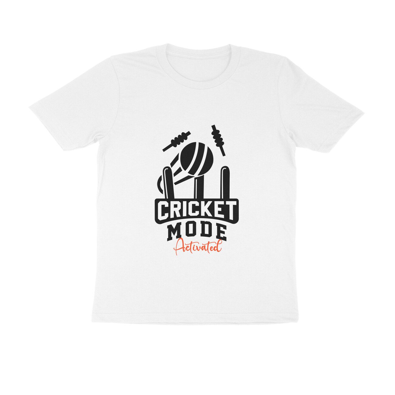 Men's White Cricket Mode Activated Graphic Printed T-shirt - Printed Cave